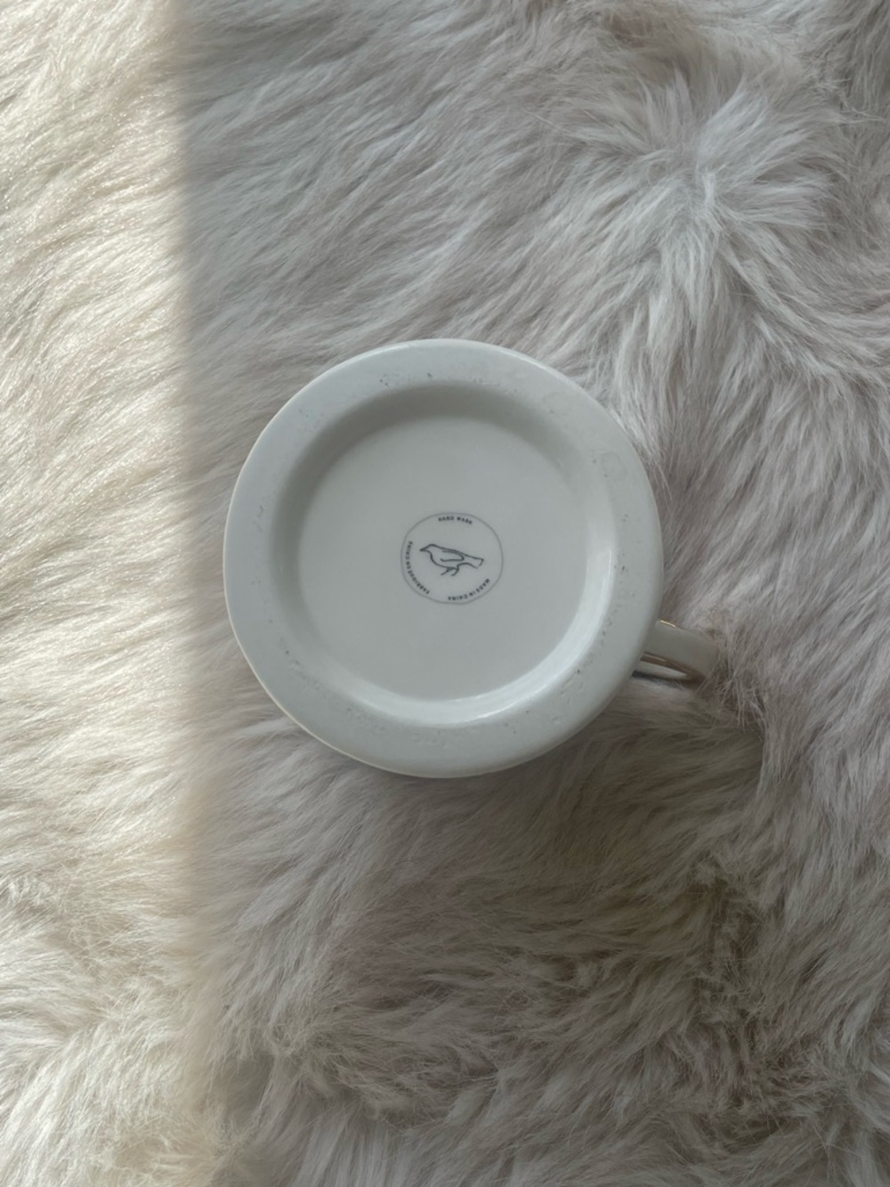 Anthropologie Monogram E Gold + Cream Ceramic Mug - Picture 5 of 5